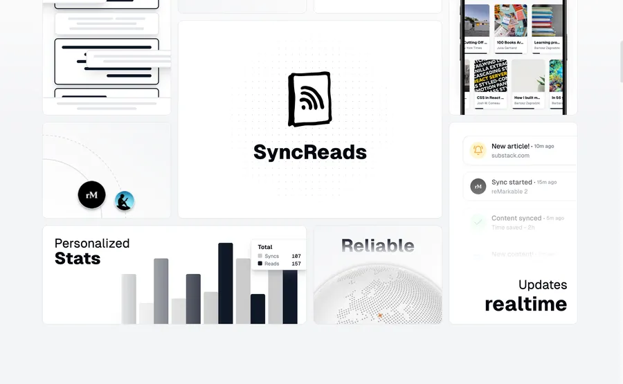 SyncReads landing pagee