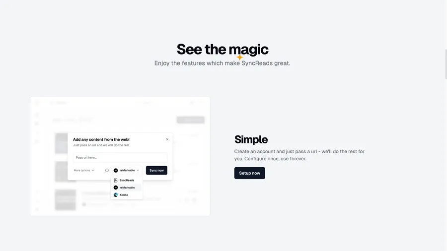 SyncReads landing page