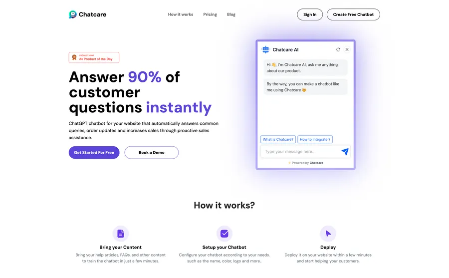 ChatCare landing page