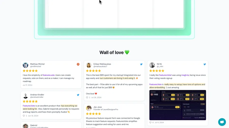 Features.Vote landing page