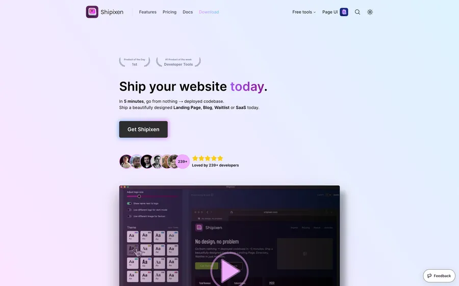 Shipixen landing page